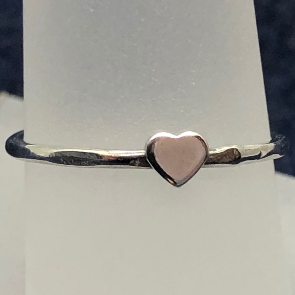 Silver, Heart, Stacking Rings - Picture 4 of 7